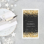 Birthday black gold confetti name napkin<br><div class="desc">Elevate your birthday celebration to new heights of sophistication with our Glamourous Gold Paper Napkins, perfect for a glamourous 50th birthday party or any other milestone celebration. These stylish napkins add a touch of luxury and elegance to your table setting, making every moment of your special day truly memorable. Stylish...</div>