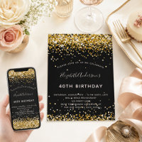 Birthday black gold glitter glamourous