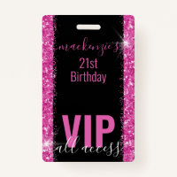 Birthday Black Pink Glitter VIP Party Invitation