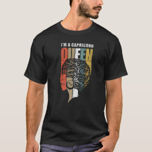 Birthday Black Queen Capricorn Zodiac African Amer T-Shirt