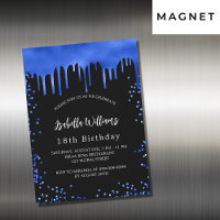 Birthday black royal blue drips luxury