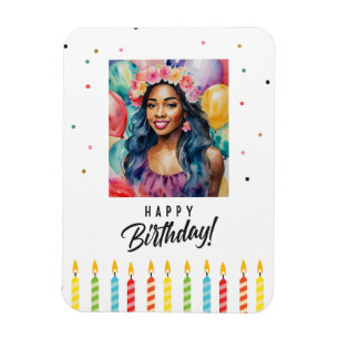 Birthday Black Woman With Balloons Magnet