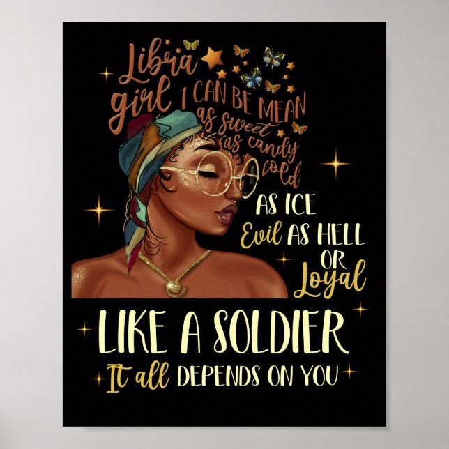 Birthday Black Women Libra Girl 23 September Poster (Front)