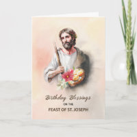 Birthday Blessings Feast of St. Joseph Watercolor