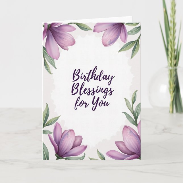 Birthday Blessings Floral Card (Front)