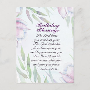 Birthday Blessings Numbers 6:24-26 Lord's Blessing Postcard