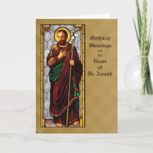 Birthday Blessings on Feast of St. Joseph Wheat St Card