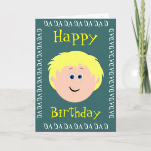 Birthday Blonde Hair Dad from Son Card