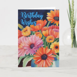 Birthday Blooms Rise Up Watercolor Card