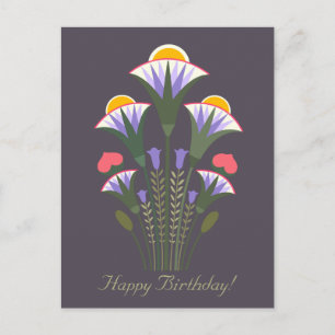 Birthday Blue Egyptian lotus ornament CC1020 Postcard
