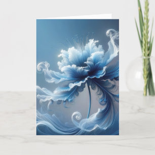 Birthday Blue Fancy Fantasy Flower Card