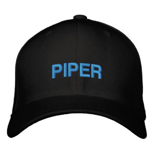 Birthday Blue Piper Typography Simple Aviation Embroidered Hat