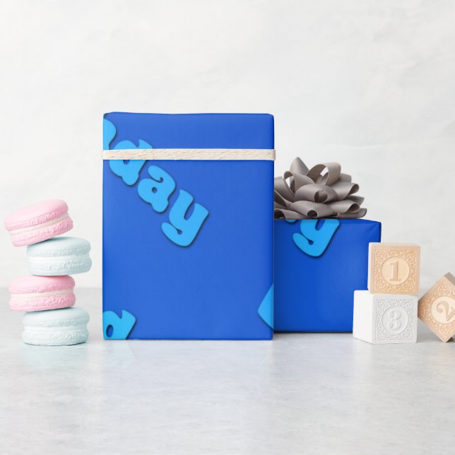 Birthday (blue) wrapping paper (Baby Shower)