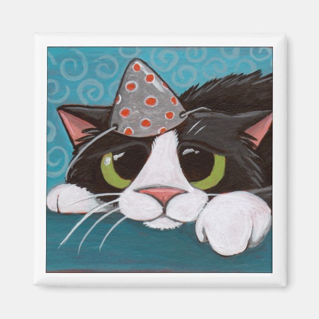 Birthday Blues - Cat Magnet (Front)