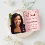 Birthday blush pink photo save the date announcement postcard<br><div class="desc">Add a vertical size photo. A blush pink gradient background colour,  decorated with stars. Personalise and add a name and the details.</div>