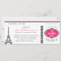 Birthday Boarding Pass to Paris