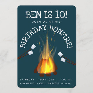 Birthday Bonfire Invitation