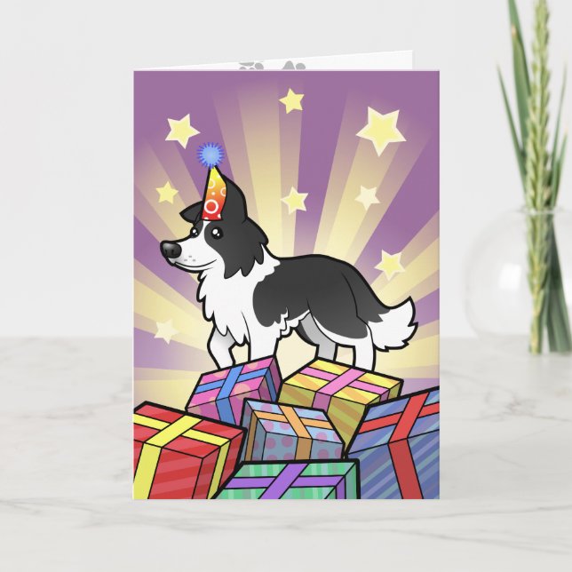 Birthday Border Collie Card (Front)
