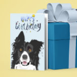 Birthday Border Collie Dog Animal Card<br><div class="desc">This design was created through digital art. It may be personalized by clicking the customize button and changing the color, adding a name, initials or your favorite words. Contact me at colorflowcreations@gmail.com if you with to have this design on another product. Purchase my original abstract acrylic painting for sale at...</div>