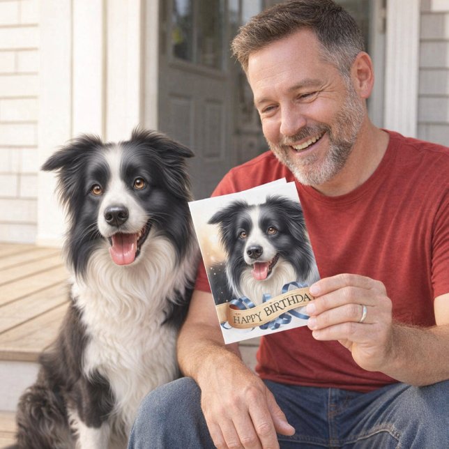 Birthday Border Collie From Dog Greeting Card (A happy pup and heartfelt wishes perfect birthday card for every Border Collie dog lovers)