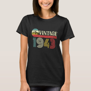 Birthday Born In 1943  Vintage Mountain T-Shirt