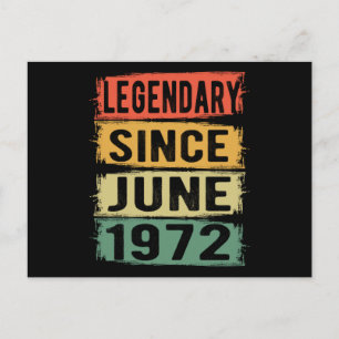 Birthday Born In June 1972 Postcard