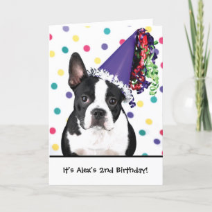 Birthday boston terrier customisable invitations