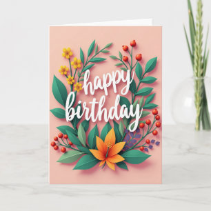 Birthday Botanical Art Card