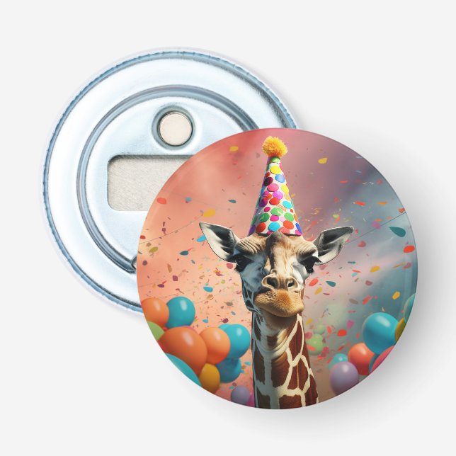 Birthday bottle opener giraffe, fun  (Front)