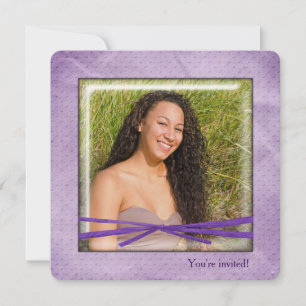 Birthday Bow on photo frame Invitation