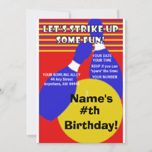 Birthday Bowling Invitation. Invitation