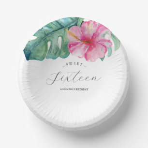 Birthday Bowls Sweet 16 Tropical Paper Plate
