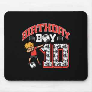 Birthday Boy 10 Soccer Dab 10th Birthday Party Foo Mouse Pad