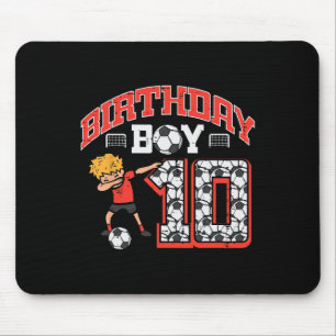 Birthday Boy 10 Soccer Dab 10th Birthday Party Foo Mouse Pad