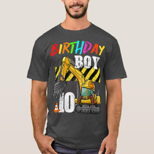 Birthday Boy 10th Excavator 10 Years Old Construct T-Shirt