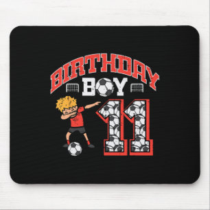 Birthday Boy 11 Soccer Dab 11th Year Old Bday Spor Mouse Pad