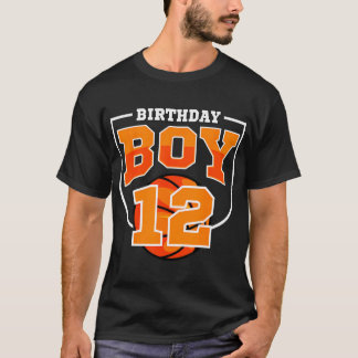 Birthday Boy 12 Basketball Theme Bday Party Celebr T-Shirt