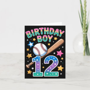 Birthday Boy 12th Birthday Baseball Tank Top Card