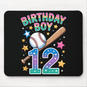 Birthday Boy 12th Birthday Baseball Tank Top Mouse Pad