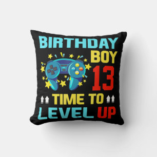 Birthday Boy 13  13 Year Old Video Games Gift Kids Cushion