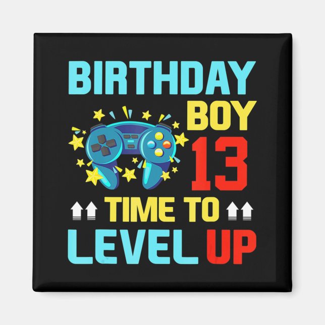 Birthday Boy 13  13 Year Old Video Games Gift Kids Magnet (Front)