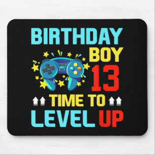Birthday Boy 13  13 Year Old Video Games Gift Kids Mouse Pad