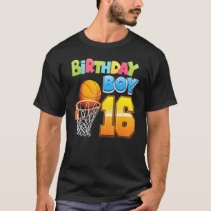 Birthday Boy 16 Years Old 16th Birthday Basketball T-Shirt
