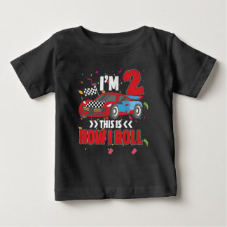 Birthday Boy 2 Two Race Car 2nd Birthday Toddler Baby T-Shirt