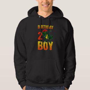Birthday Boy 2 Year Old Dabbing Dinosaur With Numb Hoodie