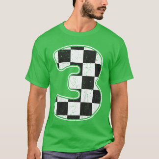 Birthday Boy 3 Three Race 3rd Birthday Racing Flag T-Shirt