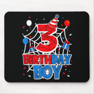 Birthday Boy 3 Year Old Sders 3rd Birthday Kids Mouse Pad