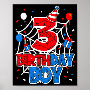 Birthday Boy 3 Year Old Sders 3rd Birthday Kids  Poster