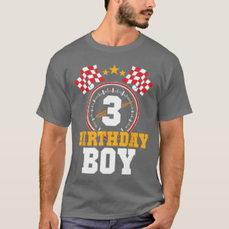 Birthday Boy 3rd Race Party 3 Years Old Racing Dri T-Shirt