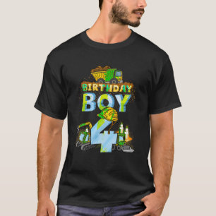 Birthday Boy 4 4th Construction Birthday Party Exc T-Shirt